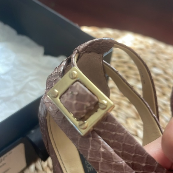 Very Sexy Vintage Rachel Zoe Python Print Stiletto Platform Heels in Rose Hue 🤩 - Picture 2 of 15